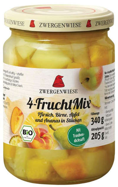 Produktfoto zu 4-FruchtMix - Pfirsich, Birne, Apfel, Ananas