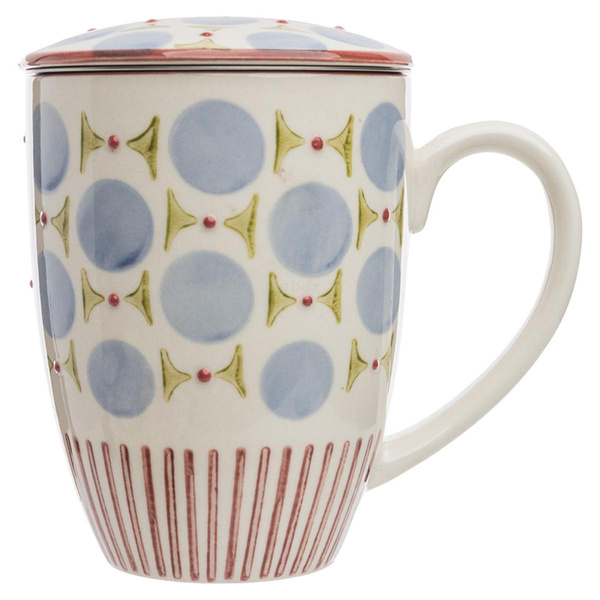 Produktfoto zu Tasse mit Teesieb Punkte blau