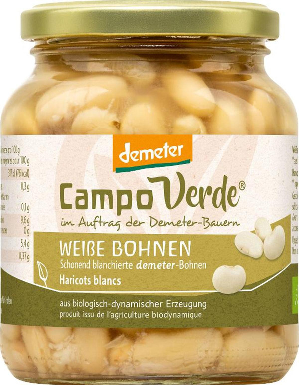 Produktfoto zu Weiße Bohnen, Demeter (Glas) blanchiert