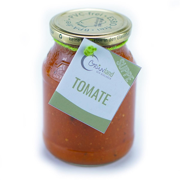 Produktfoto zu Tomatensuppe Grünland Glas Hausgemacht 450ml
