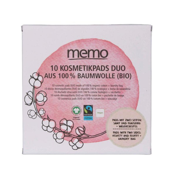 Produktfoto zu Bio-Baumwoll-Kosmetik Pads DUO inkl. Wäschebeutel