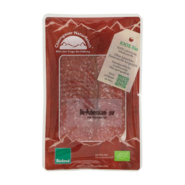 Produktfoto zu Putensalami pur, nur aus Putenfleisch, geschnitten