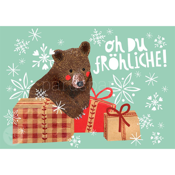 Produktfoto zu Postkarte Oh du Fröhliche - Bär