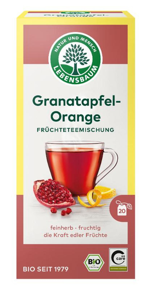 Produktfoto zu Granatapfel-Orange Früchteteemischung Teebeutel