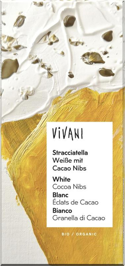 Produktfoto zu Schokolade Stracciatella - Weiße mit Cacao Nibs