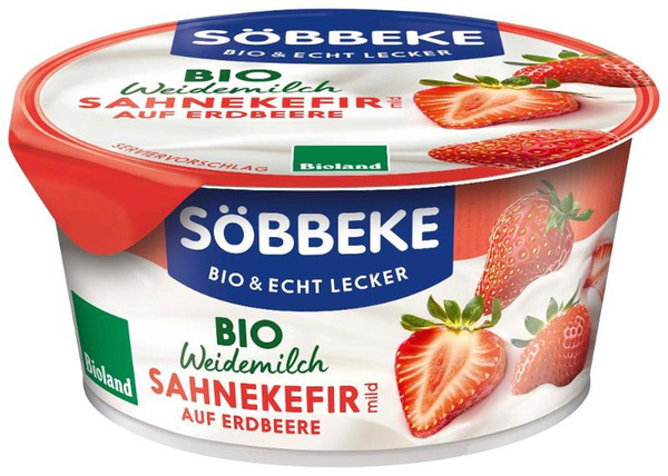 Produktfoto zu Sahnekefir auf Erdbeere - Weidemilch