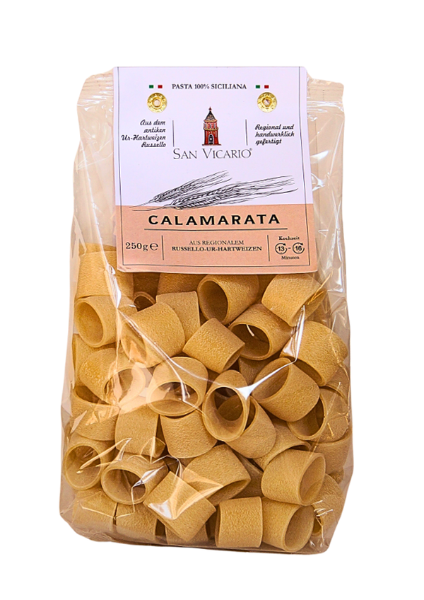 Produktfoto zu Calamarata Pasta aus Russello-Ur-Getreide, semola 250g