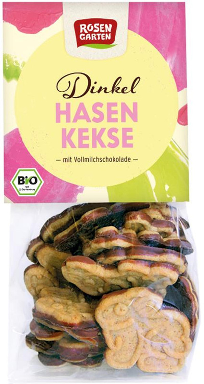 Produktfoto zu Dinkel-Osterhasen-Keks, mit Vollmilchschokolade 150g