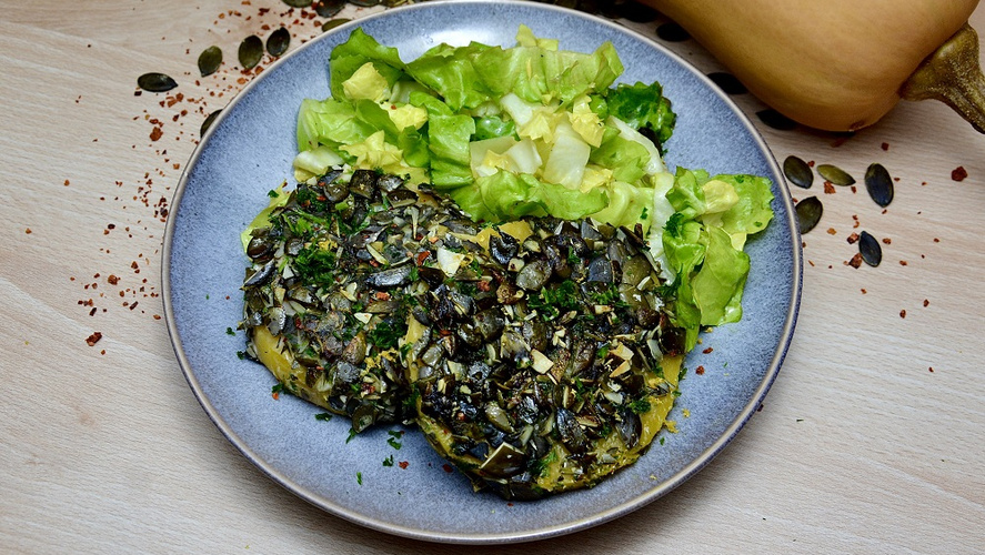 Rezeptbild für Butternut-Schnitzel mit Knusperkruste