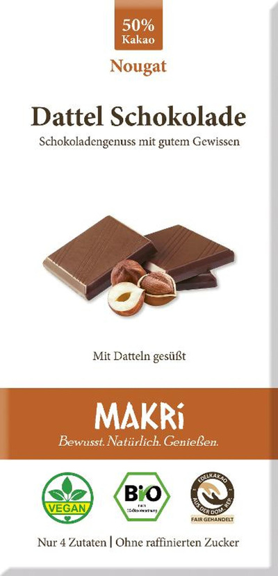 Produktfoto zu Makri Dattel Schokolade Nougat 50%