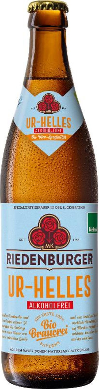 Produktfoto zu Riedenburger Ur Helles alkoholfrei (unfiltriert) 0,5l