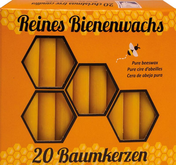 Produktfoto zu Bienenwachs Baumkerzen 20 Stück