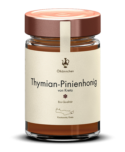 Produktfoto zu Ölkännchen Thymian Pinien Honig 250g