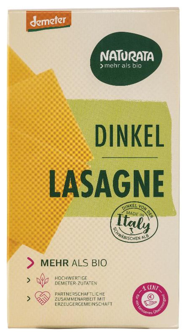 Produktfoto zu Dinkel-Lasagne hell 250g