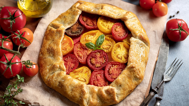 Rezeptbild für Bunte Tomaten-Galette