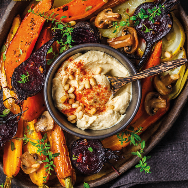 Grünland Bio Lieferant Sanchon Hummus mit Grillgemüse
