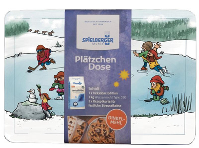 Produktfoto zu Plätzchen Backset Dose m. 1kg Weizenmehl 550