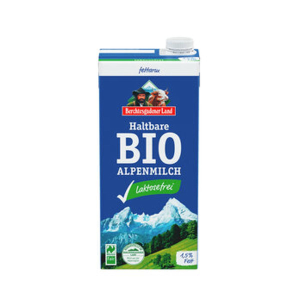 Produktfoto zu Haltbare Alpenmilch, laktosefrei, fettarm 1,5%