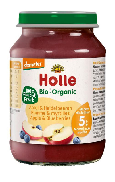 Produktfoto zu Apfel mit Heidelbeere (Holle) 190g