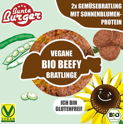 Produktfoto zu Vegane Beefy Bratlinge, mit  Sonnenblumen- (2 Stück)