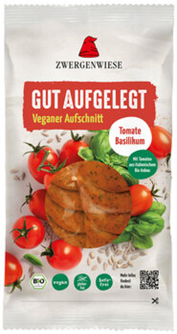 Produktfoto zu Gut Aufgelegt Veganer Aufschnitt, Tomate Basilikum