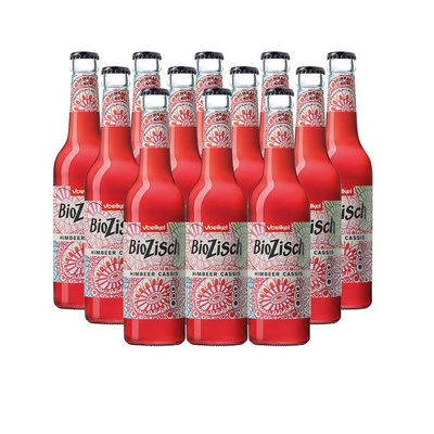Produktfoto zu BioZisch Himbeer-Cassis  Kiste 12 x 0,33l