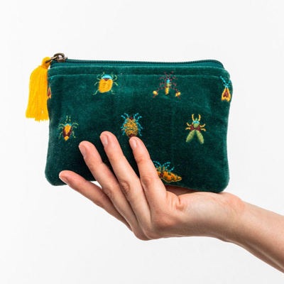 Produktfoto zu Samttäschchen Beetles grün