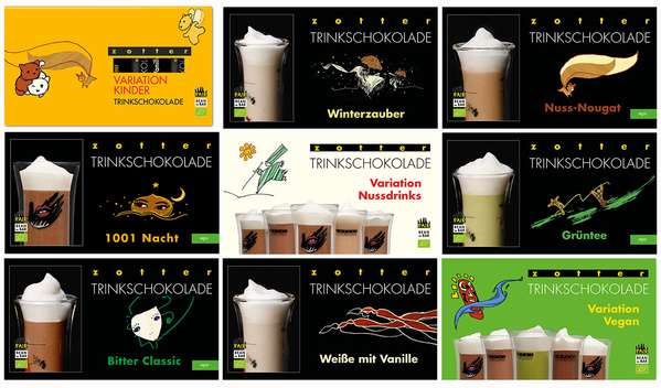 Trinkschokoladen-Sortiment von Zotter für kalte Tage
