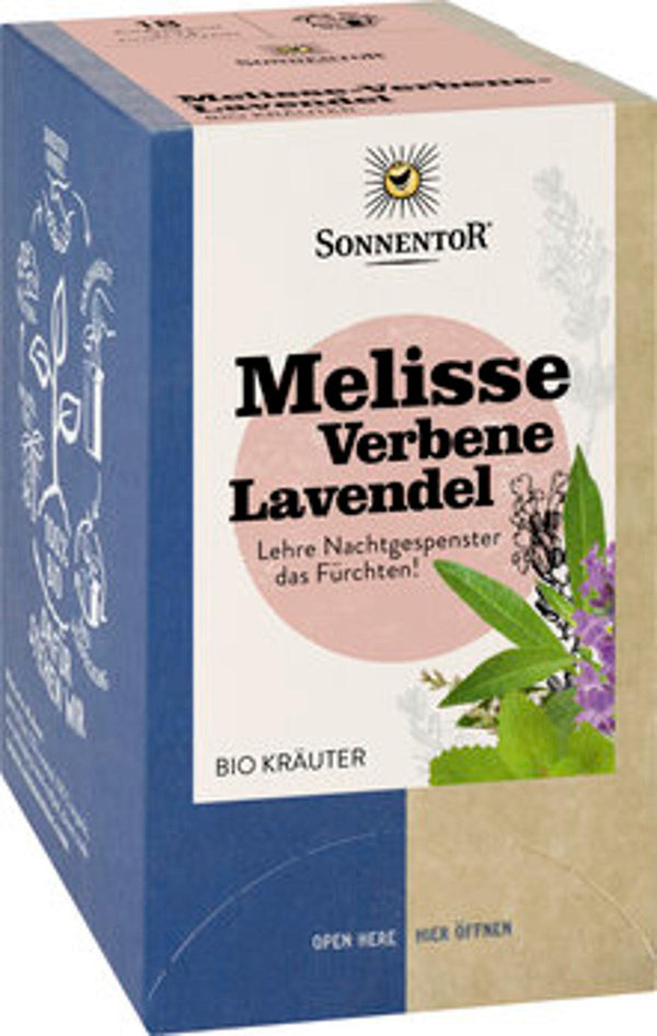 Produktfoto zu Melisse Verbene Lavendel Teebeutel