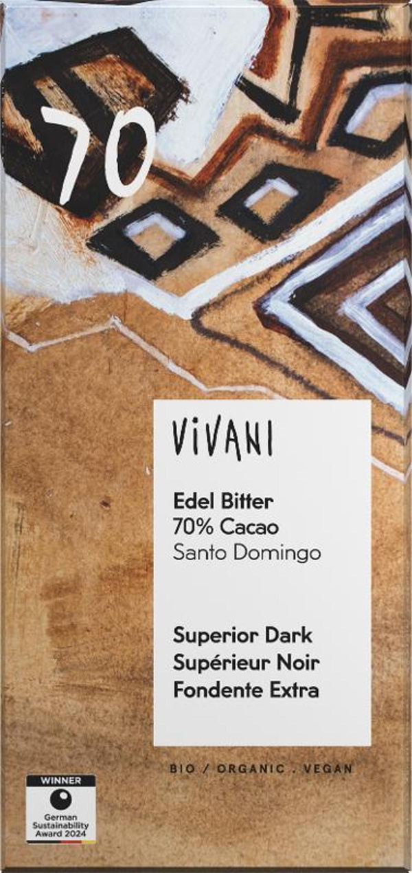 Produktfoto zu Schokolade Edel Bitter - Santo Domingo, 70% Kakao 100g