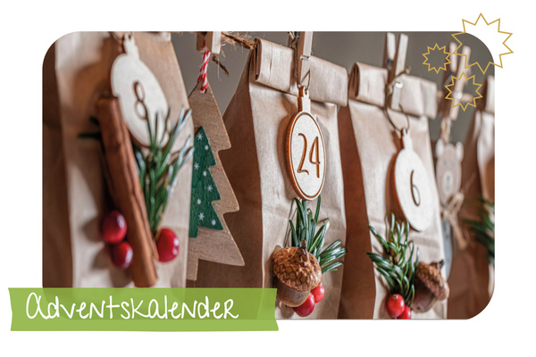 Papier-Advents-Tütchen mit Text "Adventskalender"