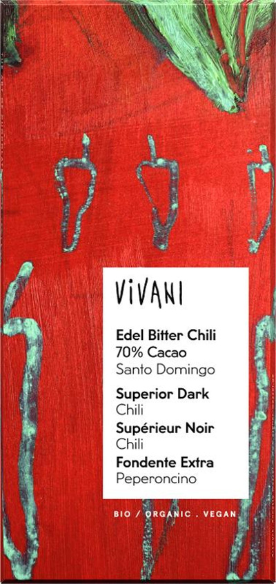 Produktfoto zu Schokolade Edel Bitter Chili - Santo Domingo, 70%