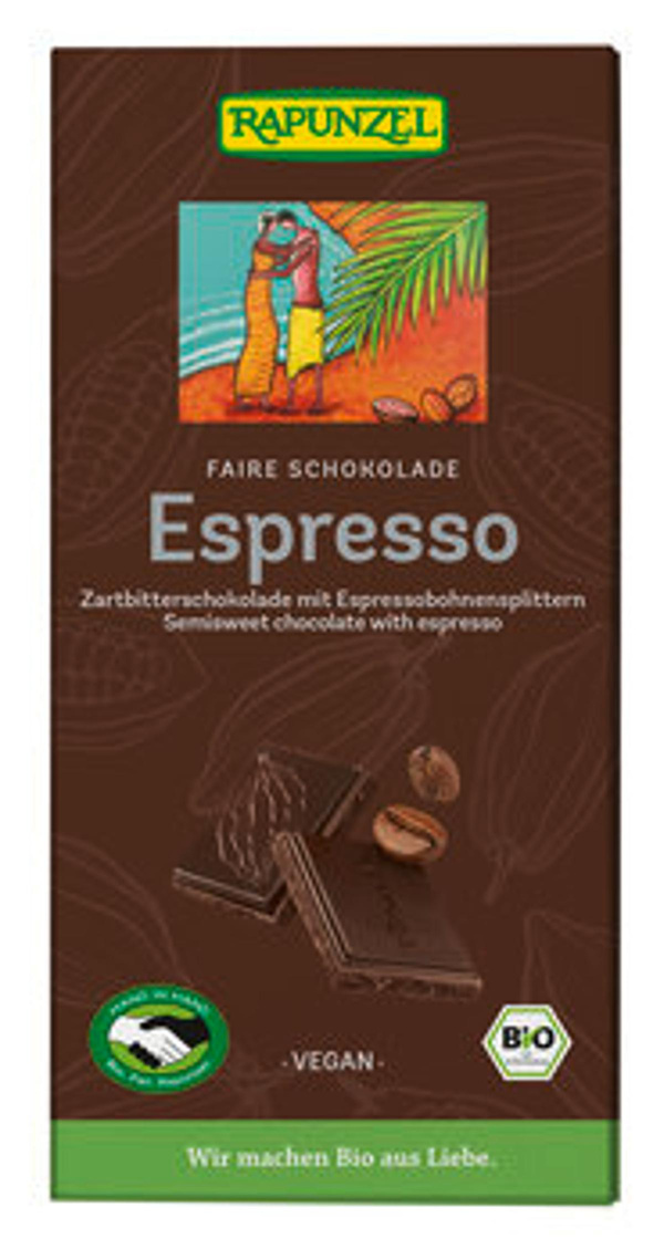 Produktfoto zu Zartbitter Schokolade mit Espresso-Splittern 51% 100g