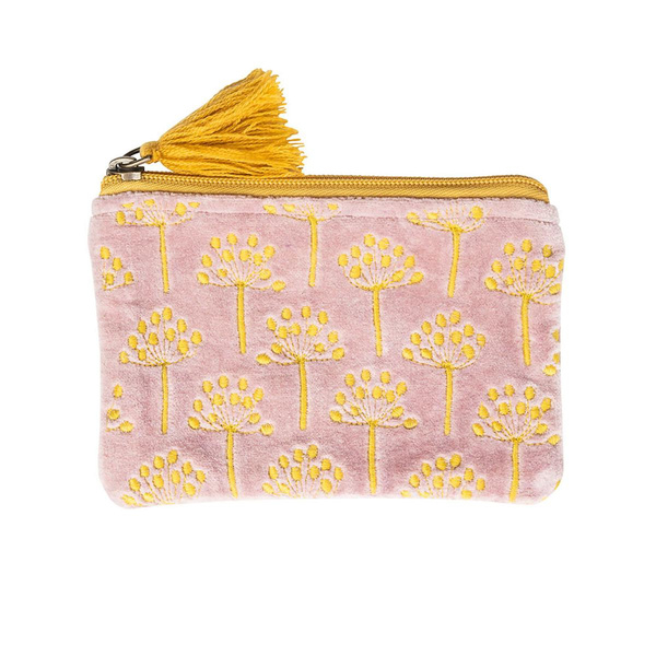 Produktfoto zu Samttäschchen Floral rosa gelb
