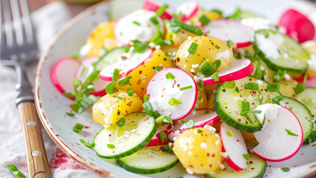 Rezeptbild für Frühlingshafter Kartoffelsalat