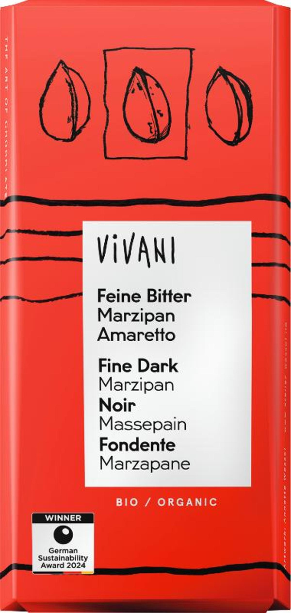 Produktfoto zu Feine Bitter Marzipan Amaretto 60% Kakao 100g