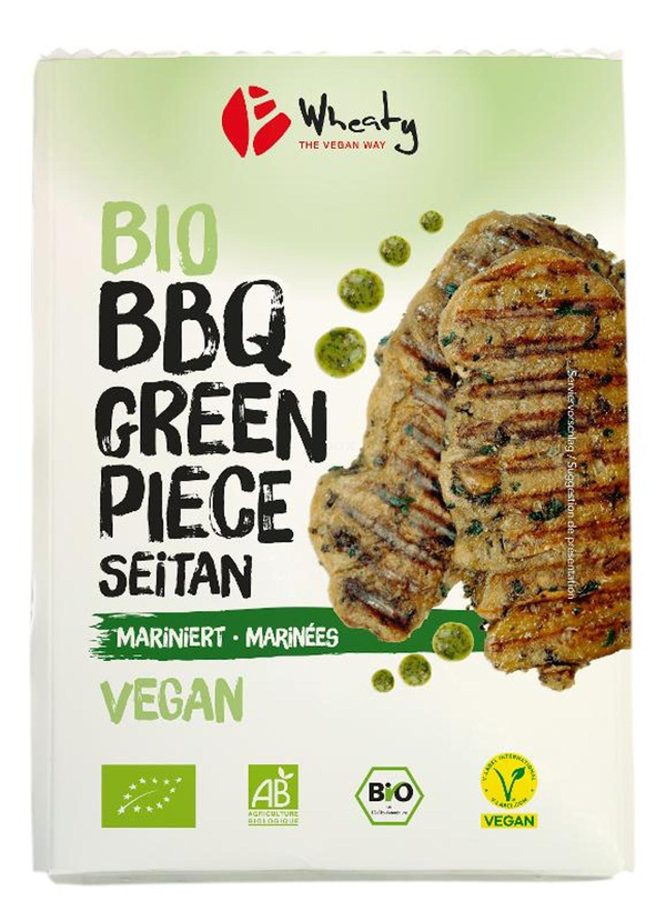 Produktfoto zu BBQ Green Piece, Seitanbratstücke, mariniert