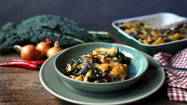Rezeptbild für Schwarzkohl Nudelauflauf