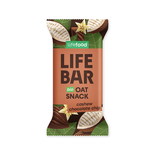 Produktfoto zu Lifebar Oatsnack Cashew Chocolate Chip Riegel