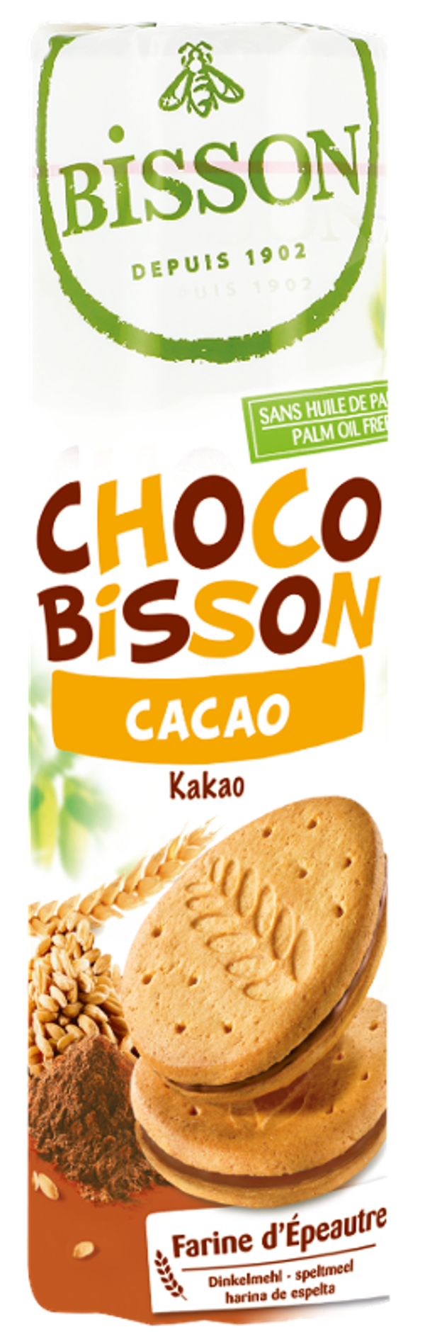 Produktfoto zu Choco Bisson Doppelkeks Kakao, Dinkelmehl
