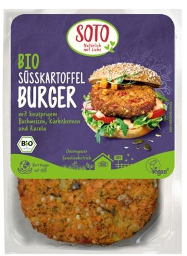 Produktfoto zu Burger Süßkartoffel, mit knusprigem Buchweizen 180g