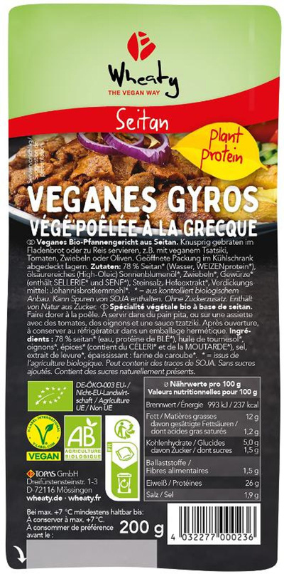 Produktfoto zu Wheaty Vegankebab Gyros 200g