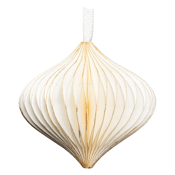 Produktfoto zu Papieranhänger 8 cm weiss & gold