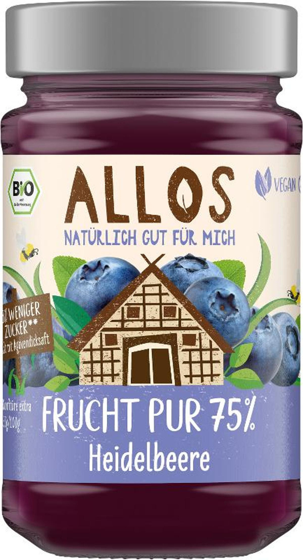 Produktfoto zu Frucht Pur Heidelbeere 75 % Frucht 250g