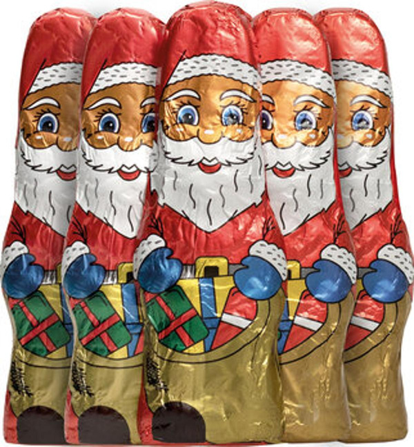 Produktfoto zu Schoko Weihnachtsmann massiv, Stanniol 62,5g