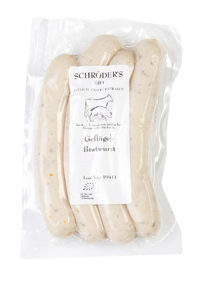 Produktfoto zu Geflügel Bratwurst ca 200g 4St