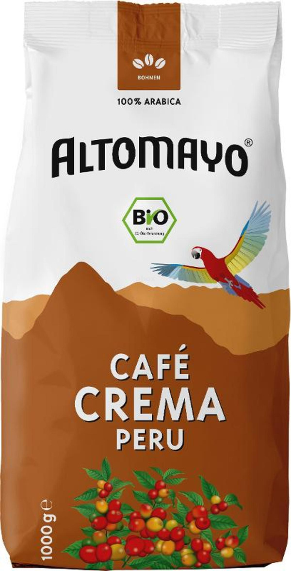 Produktfoto zu Kaffee Crema Peru, Bohnen Kaffee 1 kg