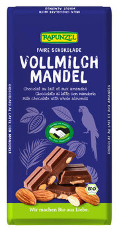 Produktfoto zu Vollmilch Schokolade mit ganzen Mandeln