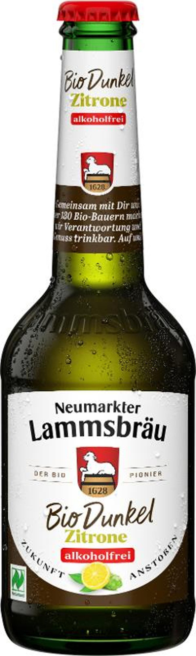 Produktfoto zu Lammsbräu Dunkel & Pure Zitrone Alkoholfrei 0,33l