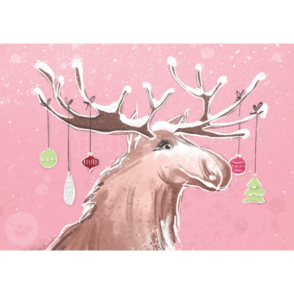 Produktfoto zu Postkarte Weihnachtselch